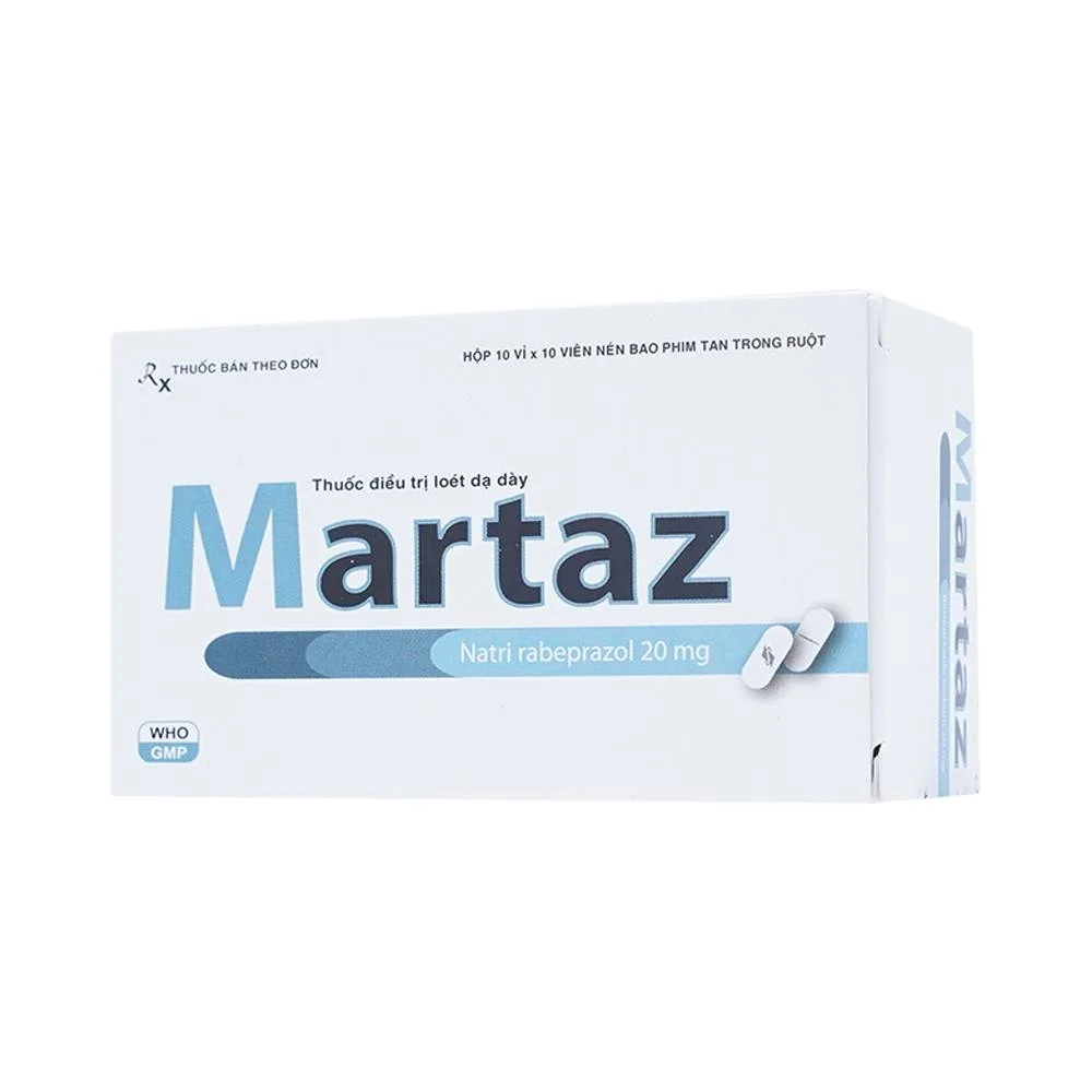 Hình ảnh Viên nén Martaz 20mg DaViPharm điều trị loét dạ dày (10 vỉ x 10 viên)