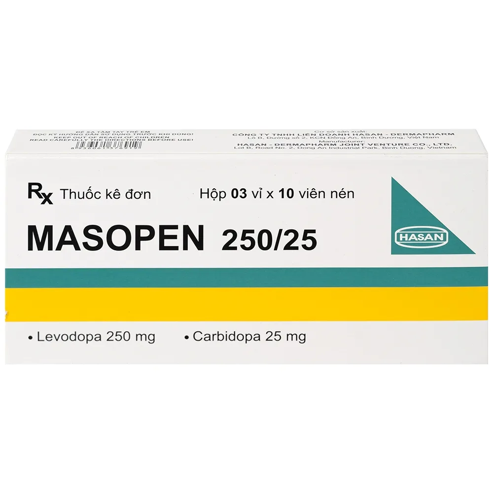 Hình ảnh Thuốc Masopen 250/25 Hasan điều trị triệu chứng bệnh parkinson (3 vỉ x 10 viên)