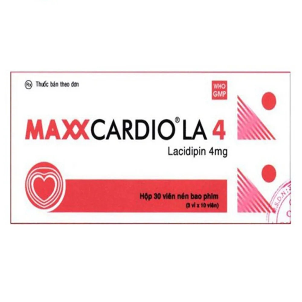 Hình ảnh Viên nén MaxxCardio LA 4 Ampharco U.S.A điều trị tăng huyết áp (3 vỉ x 10 viên)