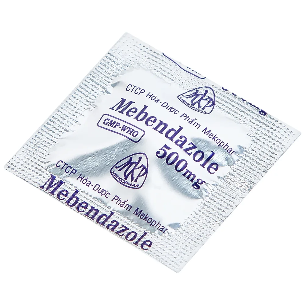 Hình ảnh Viên nén Mebendazole 500mg Mekophar điều trị nhiễm một hay nhiều loại giun (1 viên)