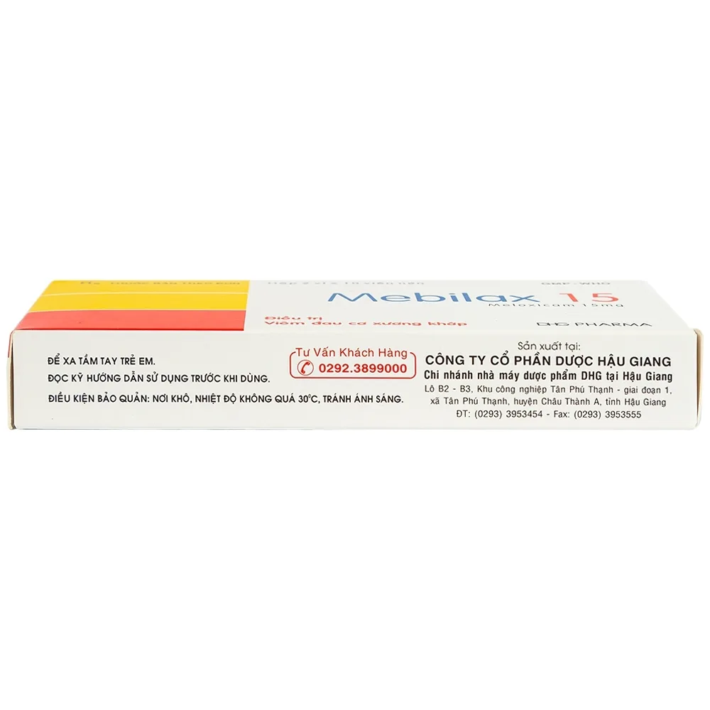 Hình ảnh Thuốc Mebilax 15 DHG điều trị viêm đau cơ xương khớp (2 vỉ x 10 viên) 