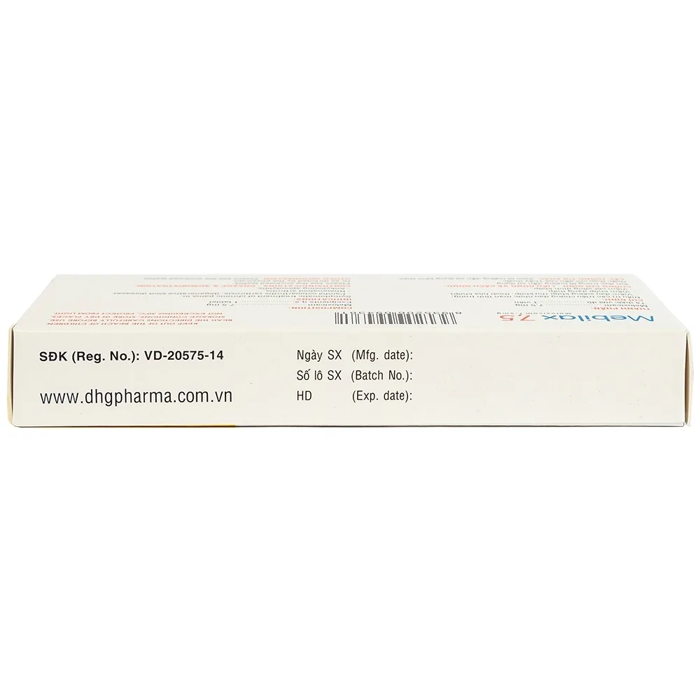 Hình ảnh Viên nén Mebilax 7,5 DHG Pharma  điều trị viêm đau cơ xương khớp (2 vỉ x 10 viên)