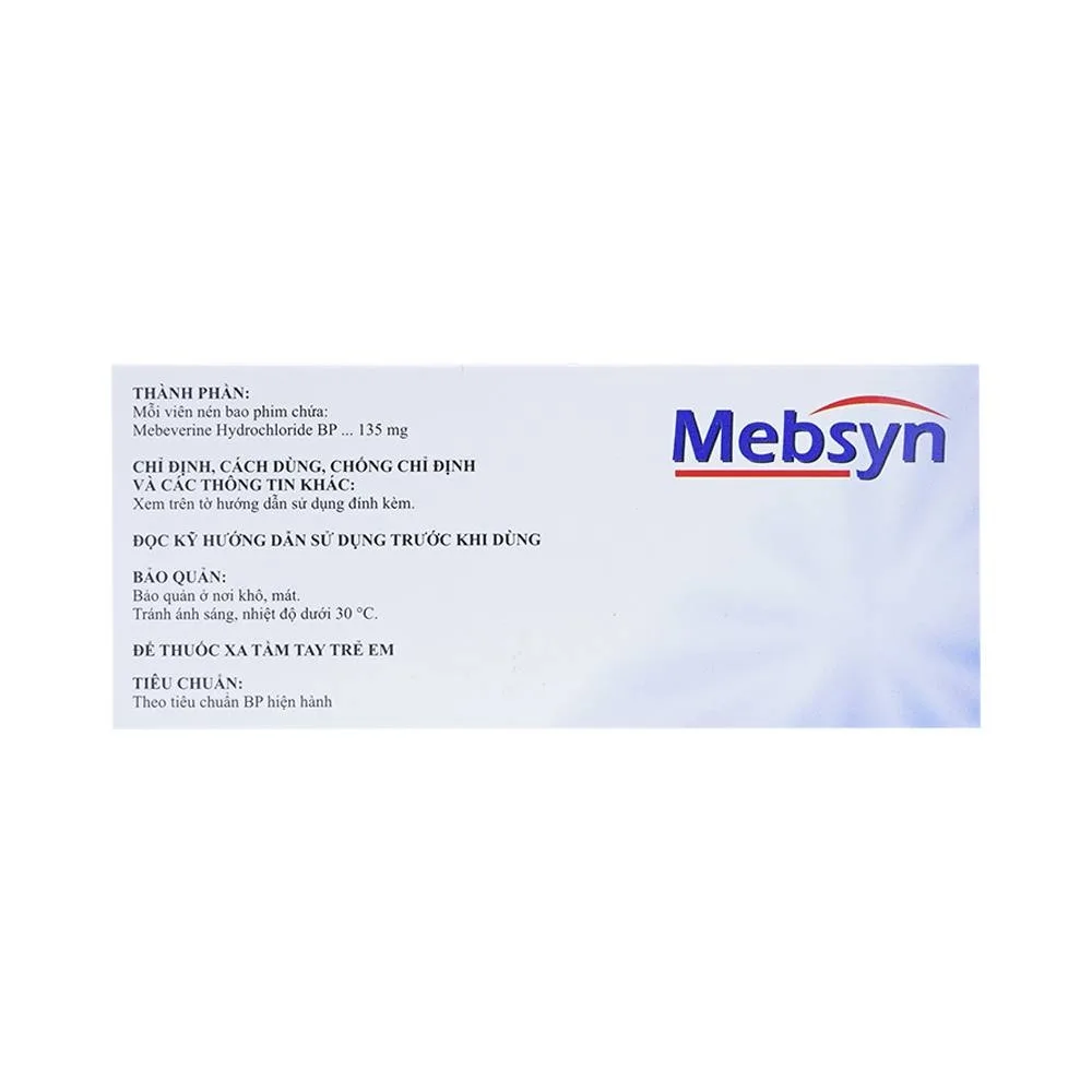 Hình ảnh Thuốc Mebsyn 135mg Synmedic điều trị hội chứng ruột kích thích (10 vỉ x 10 viên)