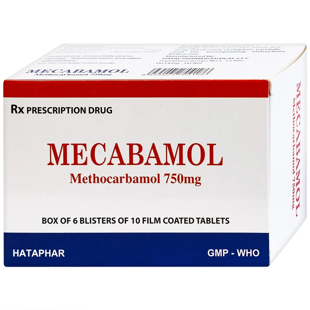 Hình ảnh Viên nén Mecabamol 750mg Hà Tây điều trị các bệnh lý cơ xương cấp tính (6 vỉ x 10 viên)