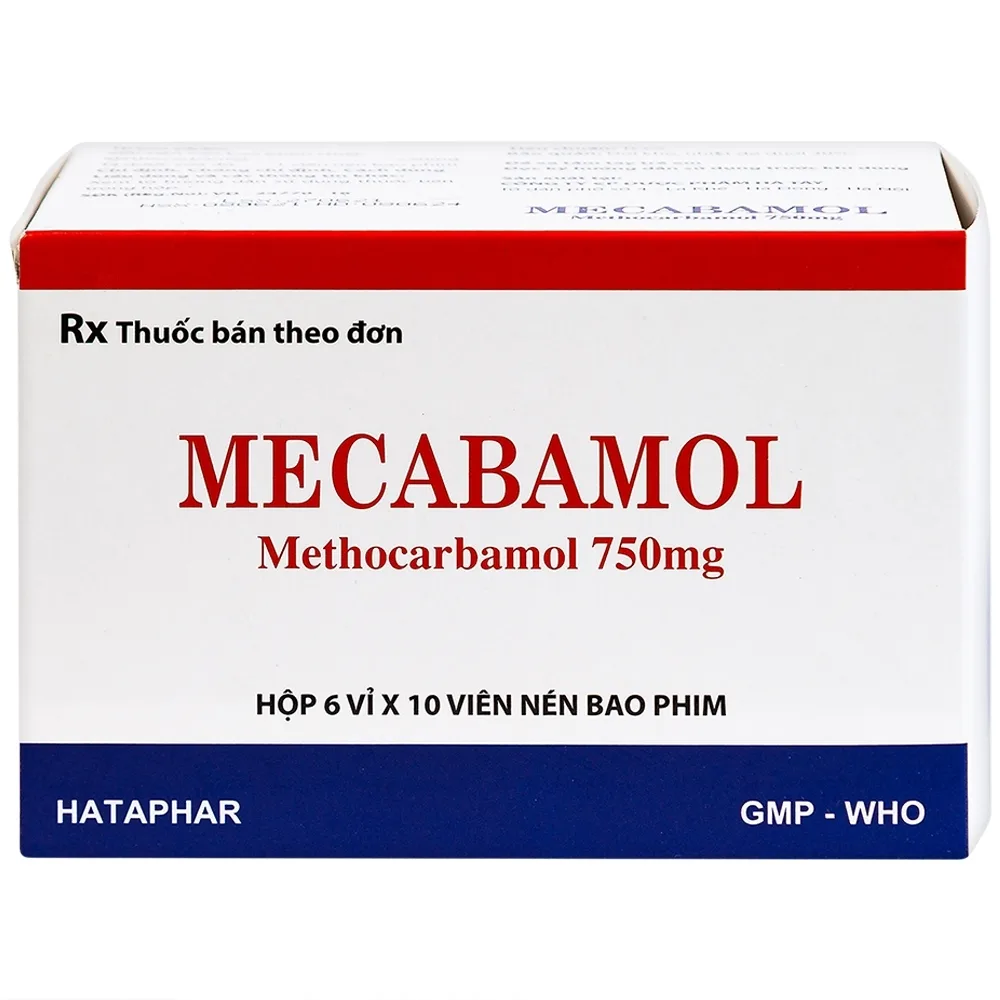 Hình ảnh Viên nén Mecabamol 750mg Hà Tây điều trị các bệnh lý cơ xương cấp tính (6 vỉ x 10 viên)