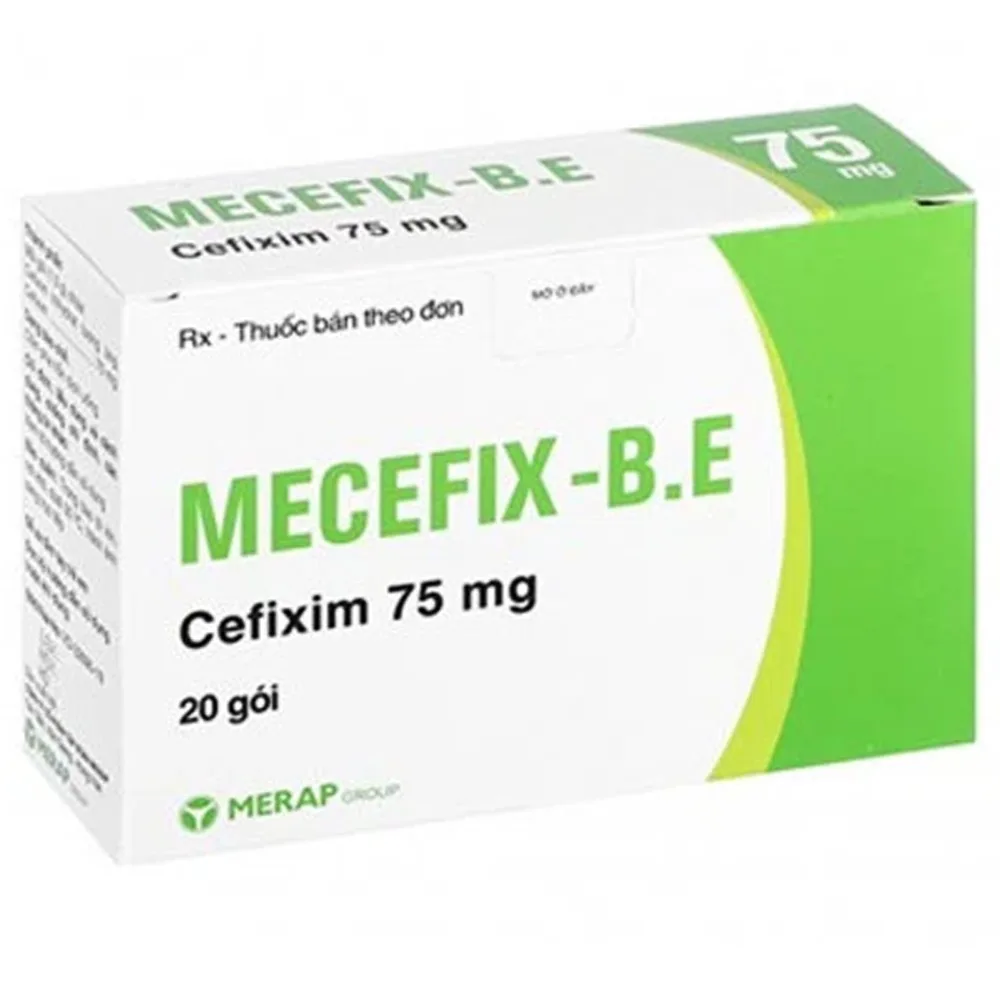 Hình ảnh Cốm pha hỗn dịch uống Mecefix-B.E 75mg Merap điều trị nhiễm khuẩn đường tiết niệu (20 gói)