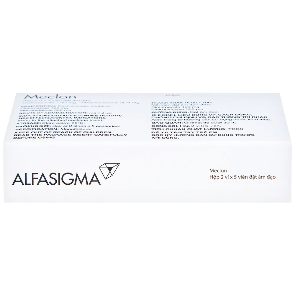 Hình ảnh Viên đặt âm đạo Meclon Doppel Pharma điều trị viêm cổ tử cung, âm đạo (2 vỉ x 5 viên)