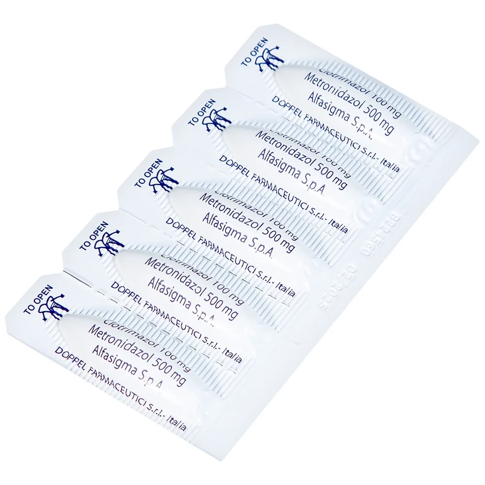Hình ảnh Viên đặt âm đạo Meclon Doppel Pharma điều trị viêm cổ tử cung, âm đạo (2 vỉ x 5 viên)