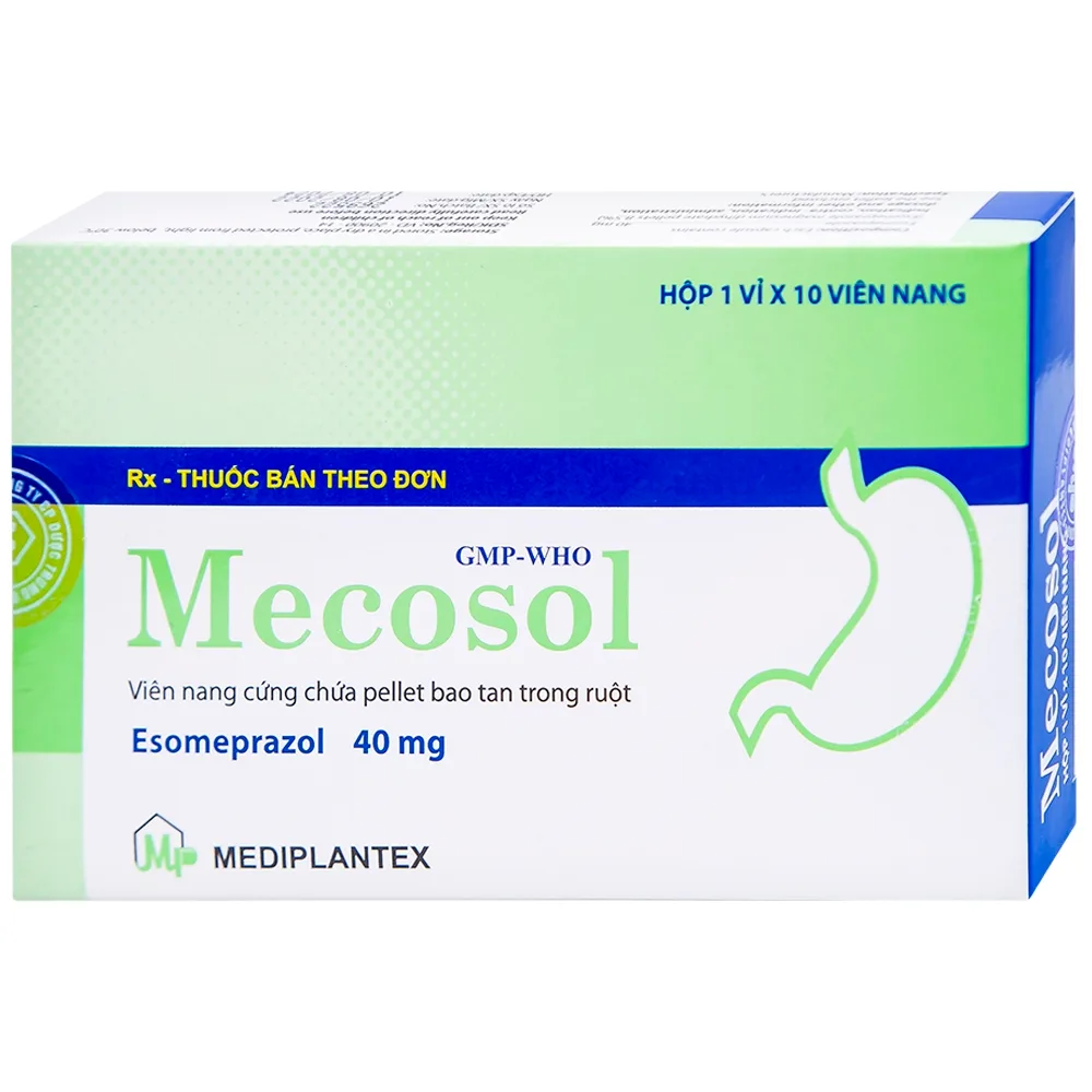 Hình ảnh Viên nang cứng Mecosol 40mg Mediplantex điều trị bệnh trào ngược - dạ dày, thực quản (1 vỉ x 10 viên)