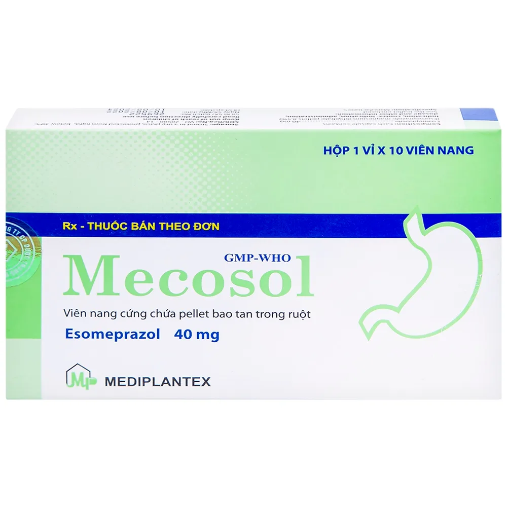 Hình ảnh Viên nang cứng Mecosol 40mg Mediplantex điều trị bệnh trào ngược - dạ dày, thực quản (1 vỉ x 10 viên)