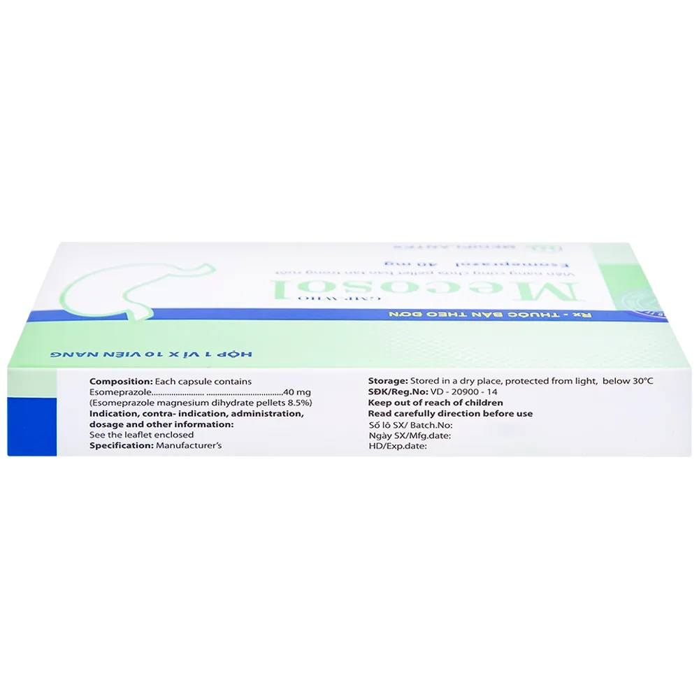 Hình ảnh Viên nang cứng Mecosol 40mg Mediplantex điều trị bệnh trào ngược - dạ dày, thực quản (1 vỉ x 10 viên)