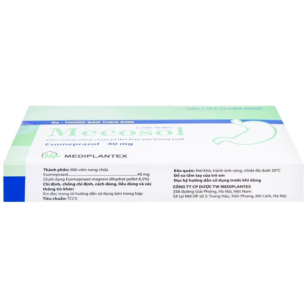 Hình ảnh Viên nang cứng Mecosol 40mg Mediplantex điều trị bệnh trào ngược - dạ dày, thực quản (1 vỉ x 10 viên)