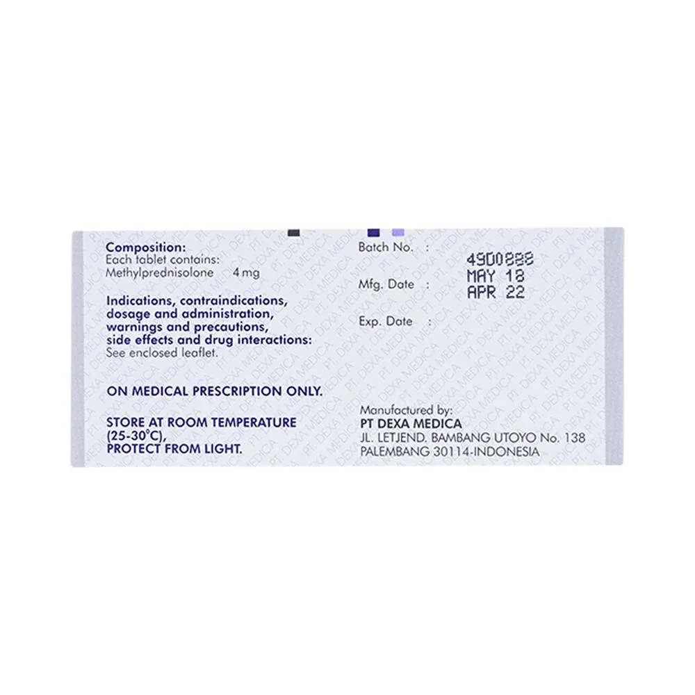 Hình ảnh Viên nén Medexa 4mg PT. Dexa Medica chống viêm, giảm viêm khớp dạng thấp (10 vỉ x 10 viên)