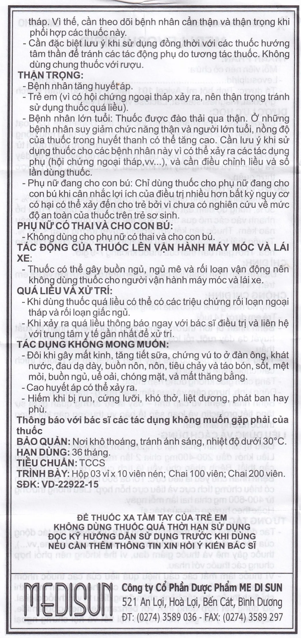 Hình ảnh Viên nén Medi-Levosulpirid 25mg Medisun điều trị tâm thần phân liệt cấp và mạn tính (3 vỉ x 10 viên)