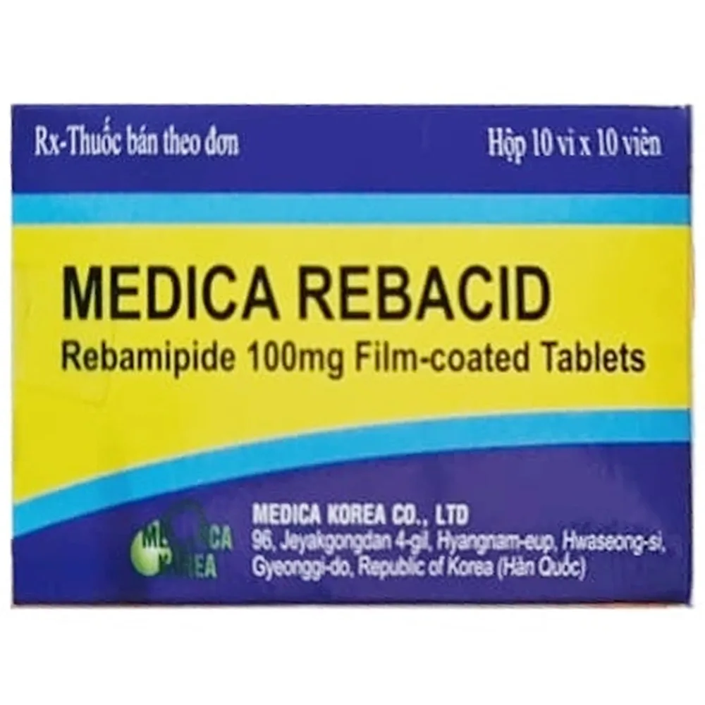 Hình ảnh Thuốc Medica Rebacid Medica Korea điều trị chứng loét dạ dày (10 vỉ x 10 viên)