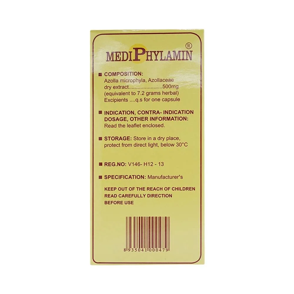 Hình ảnh Viên nang cứng MediPhylamin 500mg Mediplantex hỗ trợ tăng sức đề kháng, giảm cơn đau ung thư (10 vỉ x 10 viên)