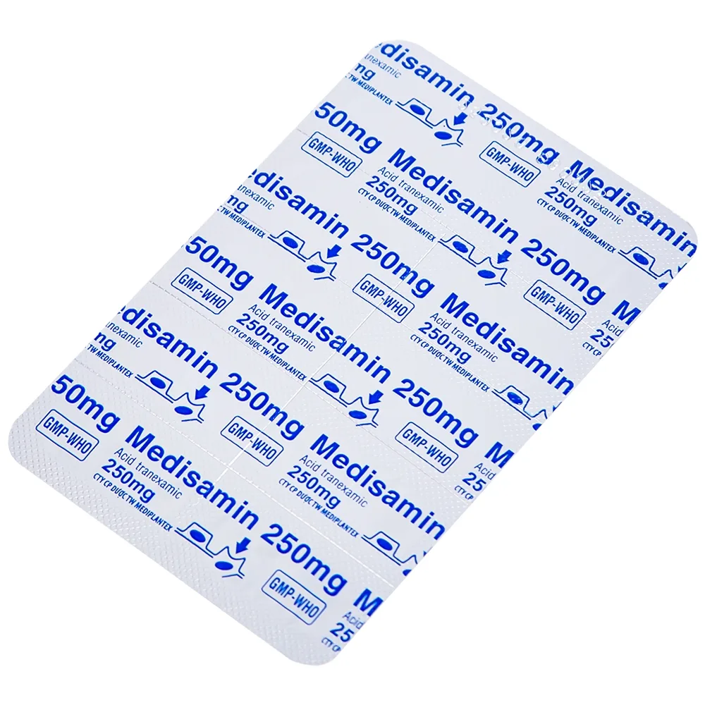 Hình ảnh Thuốc Medisamin 250mg Mediplantex điều trị tình trạng chảy máu (10 vỉ x 10 viên) 
