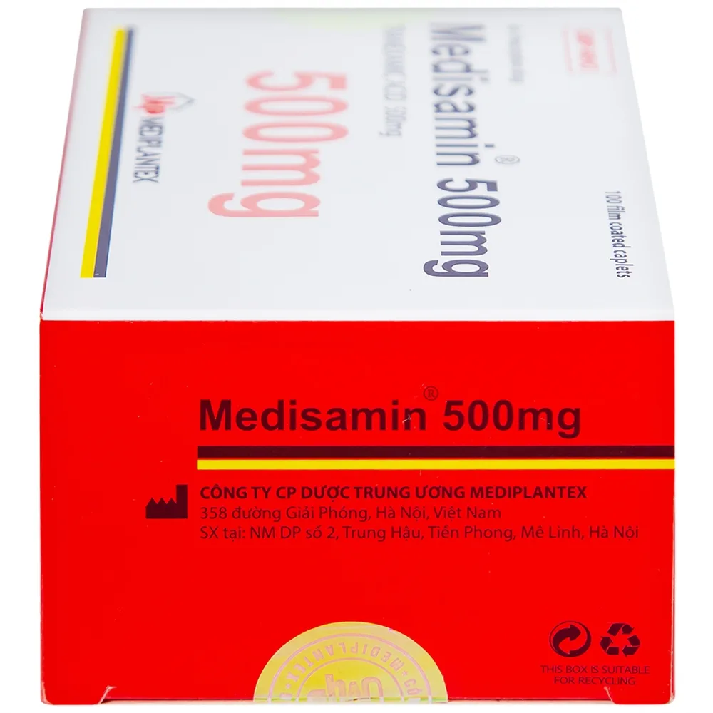 Hình ảnh Thuốc Medisamin 500mg Mediplantex điều trị chảy máu ở bệnh ưa chảy máu, rong kinh (10 vỉ x 10 viên) 