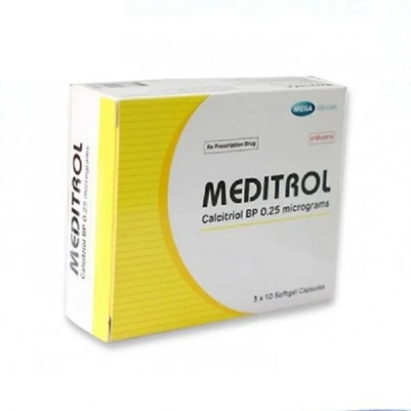 Hình ảnh Thuốc Meditrol 0.25mcg MEGA điều trị loãng xương (3 vỉ x 10 viên)