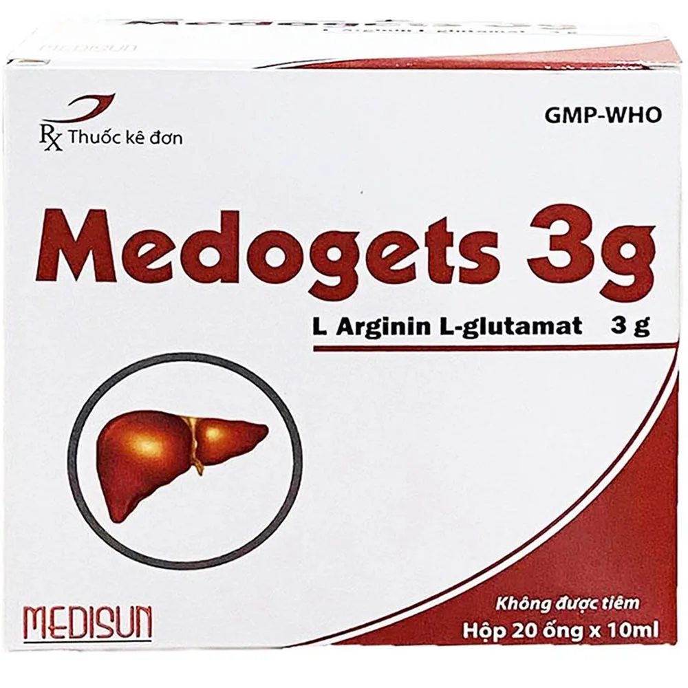 Hình ảnh Dung dịch uống Medogets 3g Medisun dùng trong mệt mỏi, suy nhược cơ thể (20 ống x 10ml)