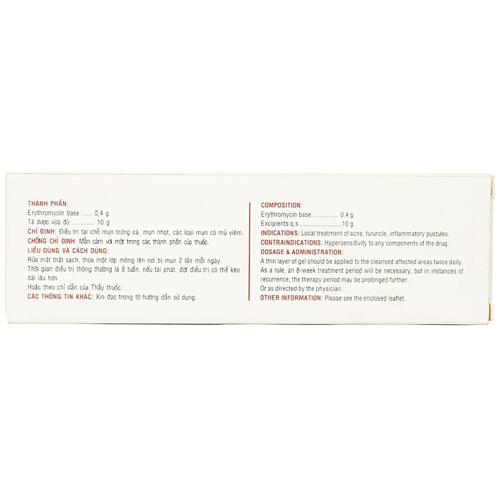 Hình ảnh Gel bôi da Medskin Ery DHG Pharma điều trị mụn trứng cá, mụn nhọt, mủ (10g)