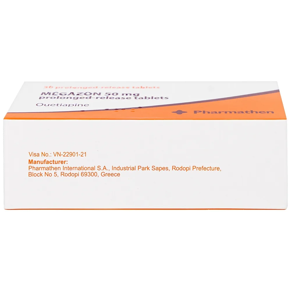 Hình ảnh Thuốc Megazon 50mg prolonged-release tablets Pharmathen điều trị tâm thần phân liệt (3 vỉ x 10 viên)