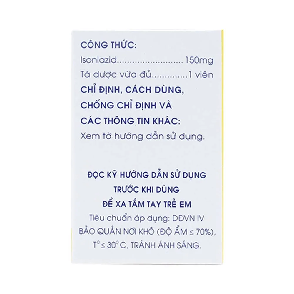 Hình ảnh Viên nén Meko INH 150 Mekophar phòng và điều trị lao phổi (100 viên)
