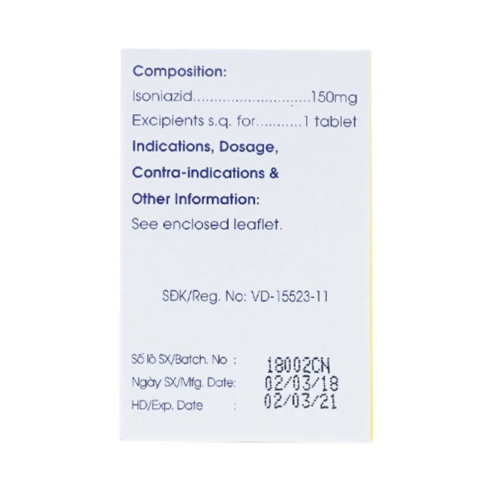 Hình ảnh Viên nén Meko INH 150 Mekophar phòng và điều trị lao phổi (100 viên)