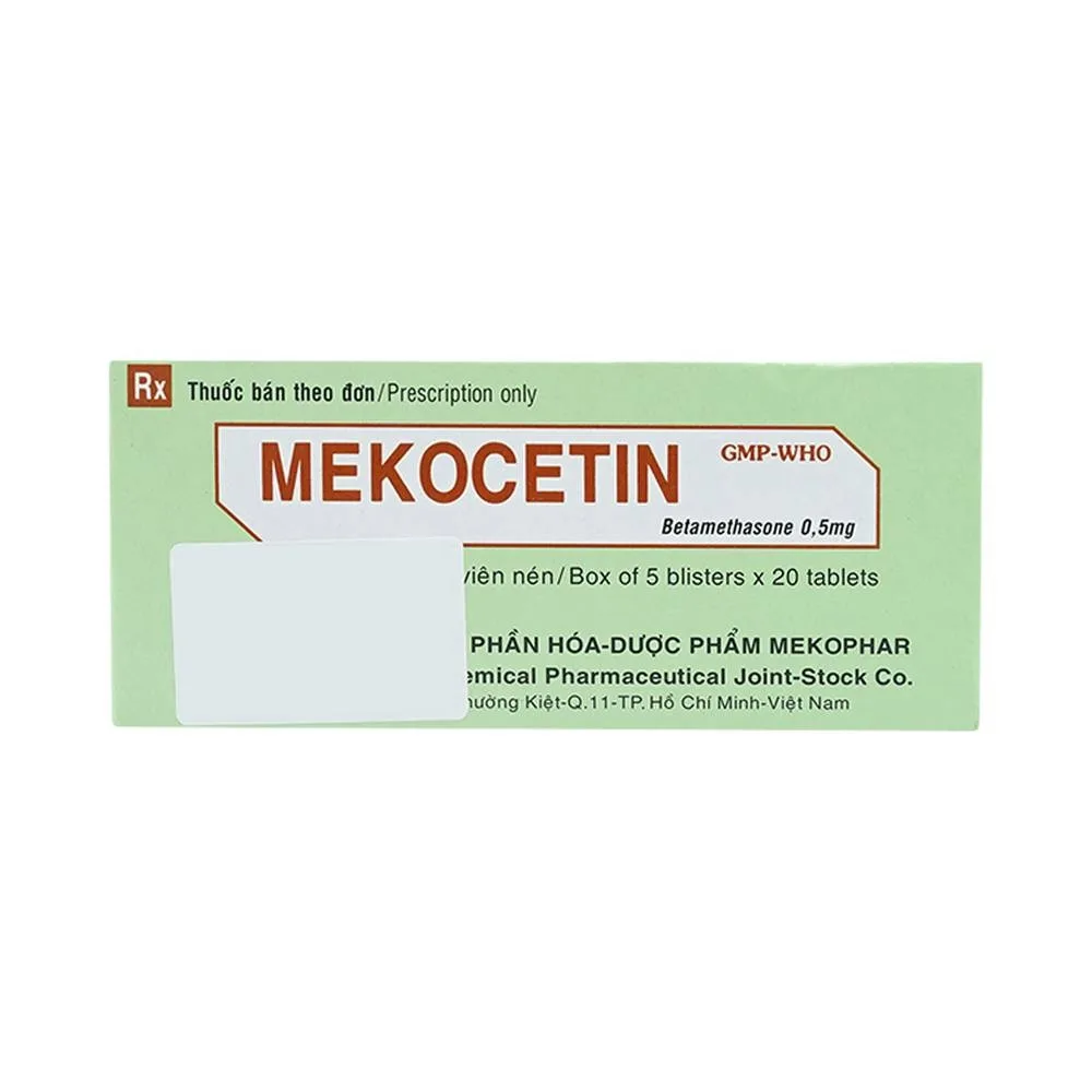 Hình ảnh Thuốc Mekocetin 0.5mg Mekophar điều trị thấp khớp, bệnh collagen, bệnh ngoài da, dị ứng (5 vỉ x 20 viên)