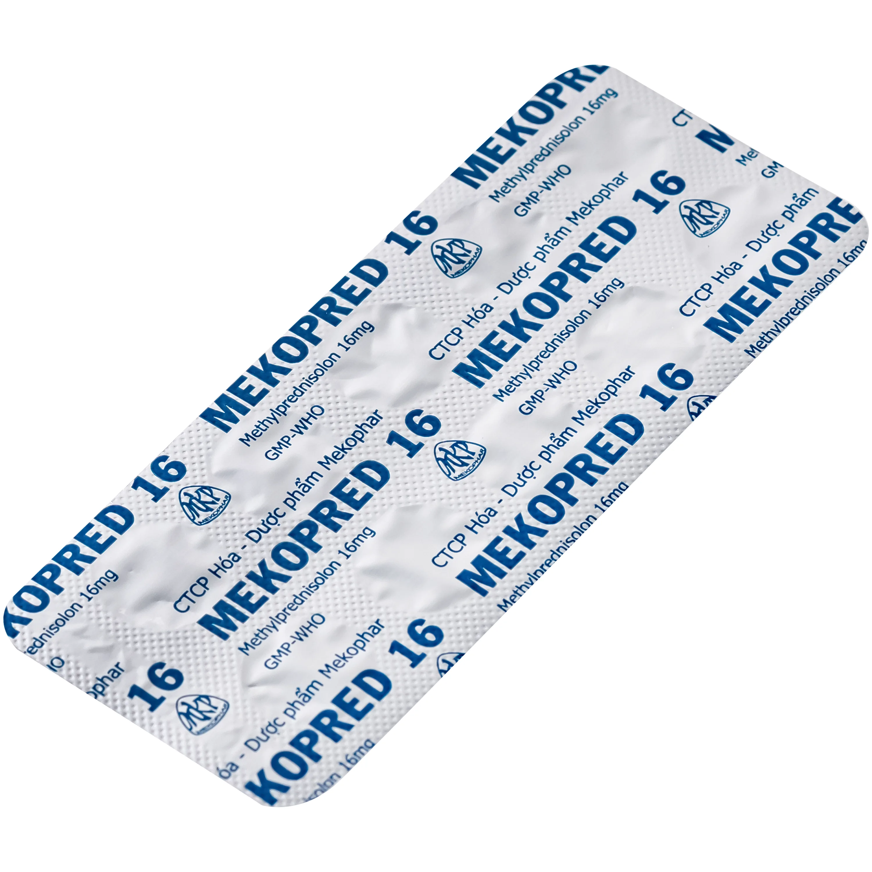 Hình ảnh Thuốc Mekopred 16 Mekophar Chống viêm, giảm miễn dịch trong viêm khớp, lupus ban đỏ (10 vỉ x 10 viên)