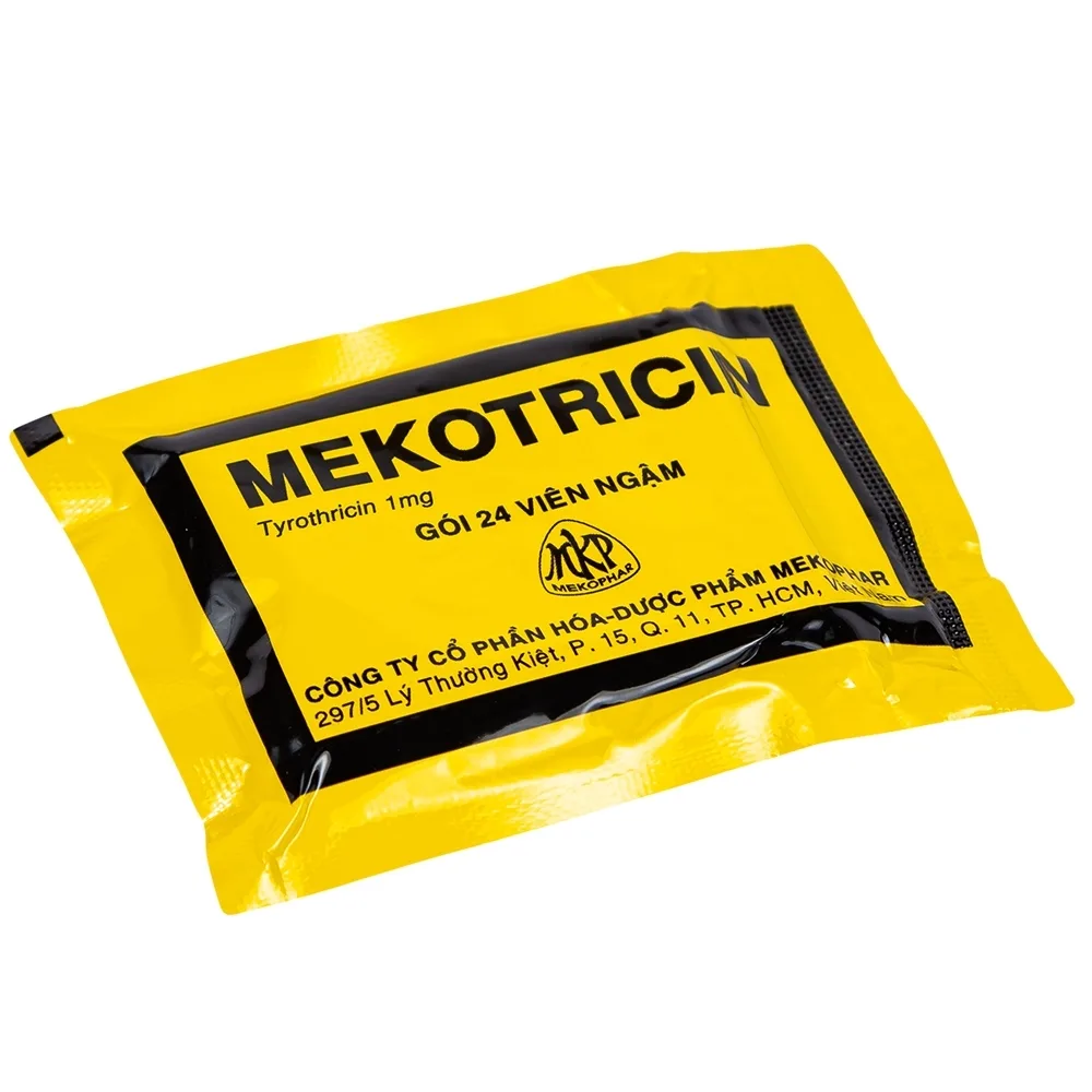 Hình ảnh Viên ngậm Mekotricin 1mg Mekophar điều trị viêm họng, amidan cấp tính, viêm miệng, viêm lợi (24 viên)