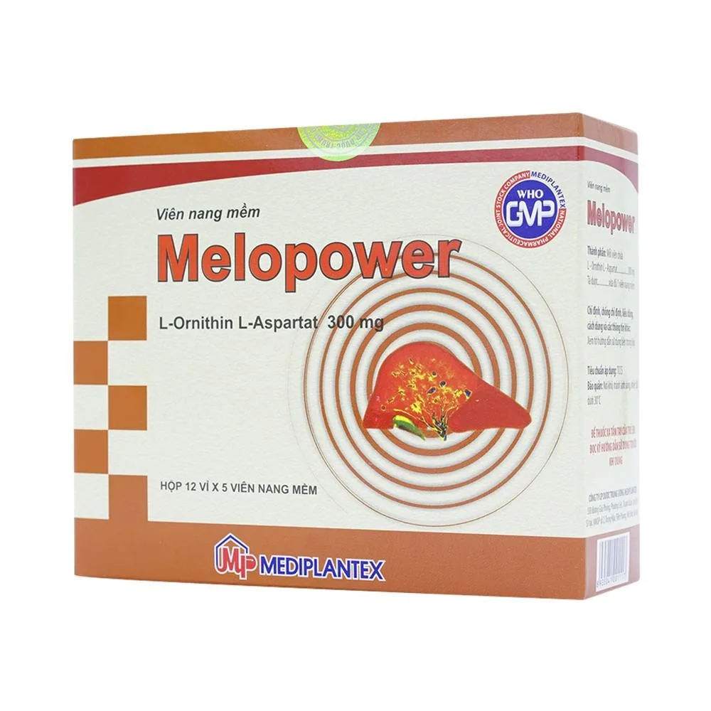 Hình ảnh Viên nang mềm Melopower 300mg Mediplantex điều trị bệnh gan (12 vỉ x 5 viên)