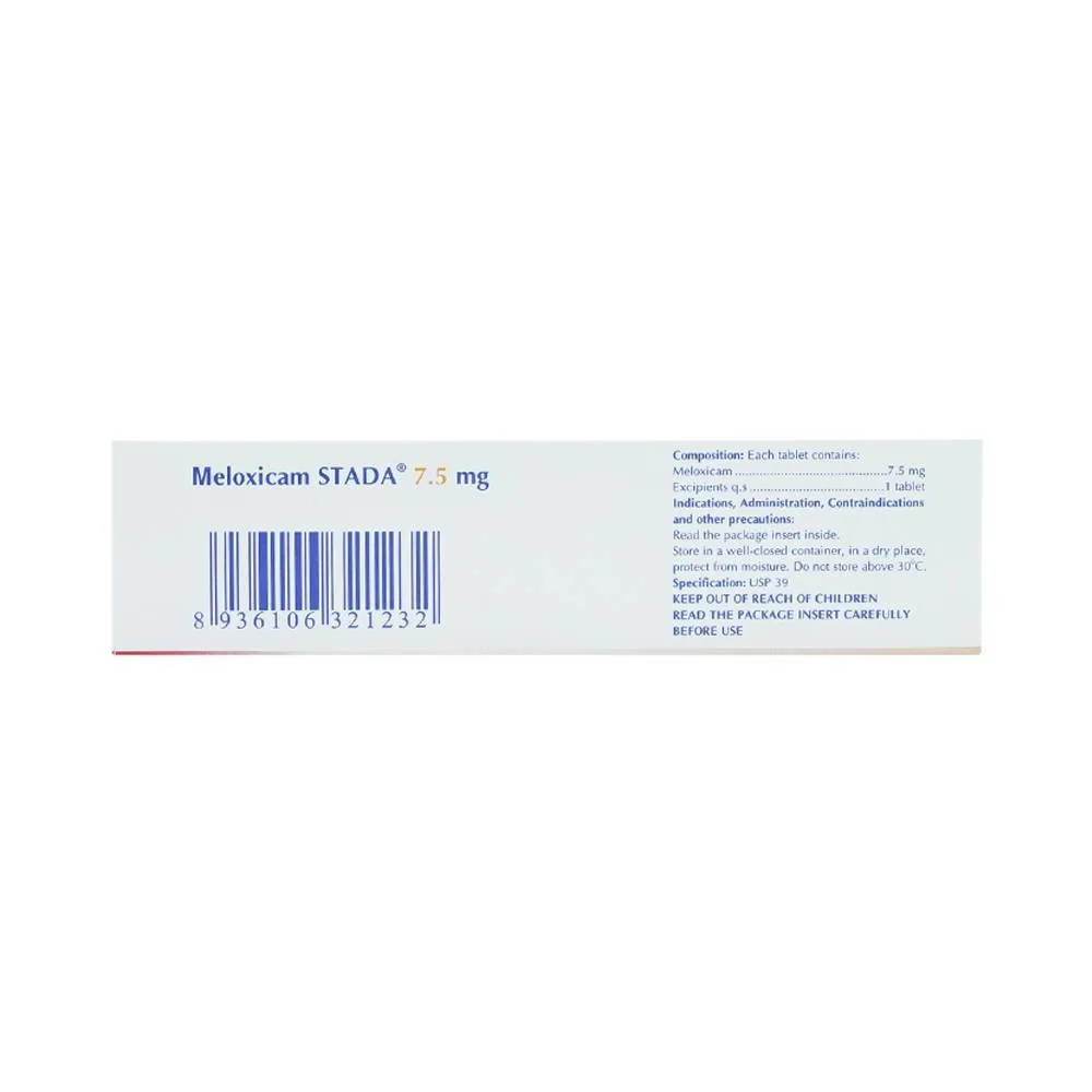 Hình ảnh Thuốc Meloxicam Stada 7.5mg giảm đau nhóm NSAIDs (5 vỉ x 10 viên)