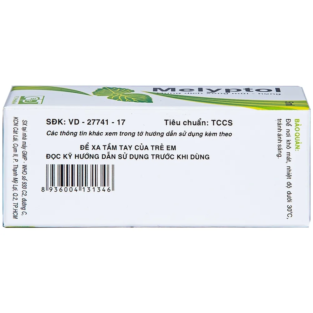 Hình ảnh Dung dịch xông mũi họng Melyptol Dược 3-2 điều trị hỗ trợ sát khuẩn, giảm đau đường hô hấp (5ml)