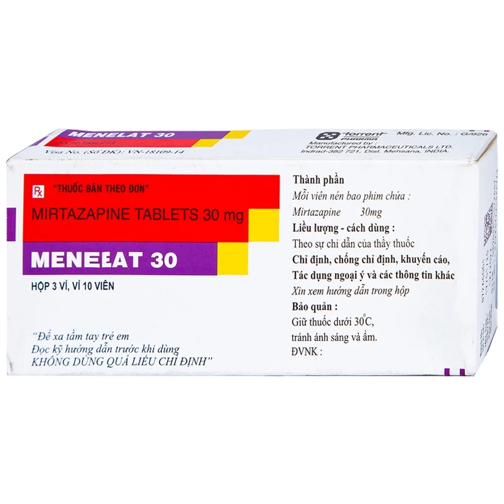 Hình ảnh Viên nén Menelat 30 Torrent điều trị bệnh trầm cảm (3 vỉ x 10 viên)
