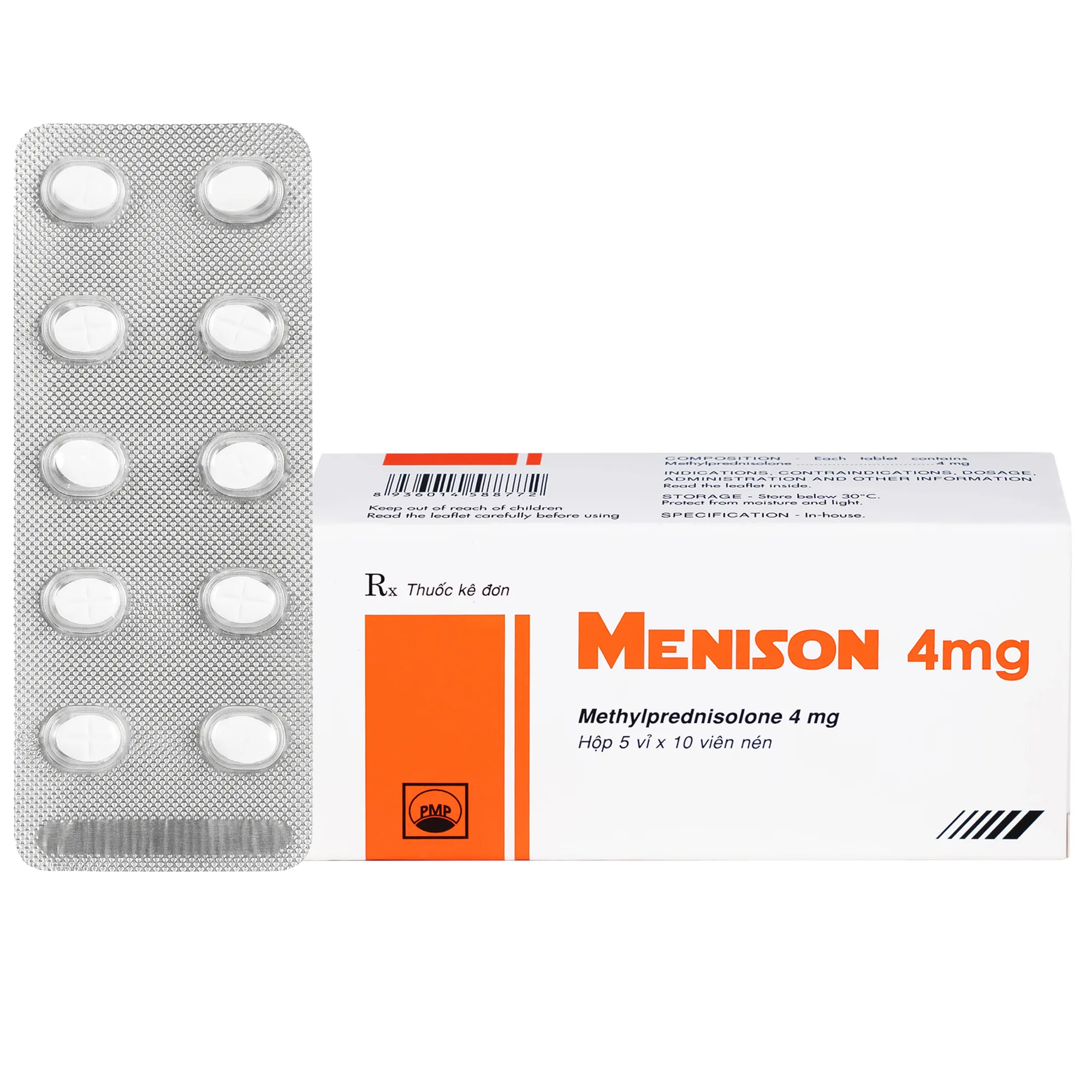 Hình ảnh Thuốc Menison 4mg Pymepharco điều trị các bệnh liên quan đến viêm, dị ứng, miễn dịch (5 vỉ x 10 viên)