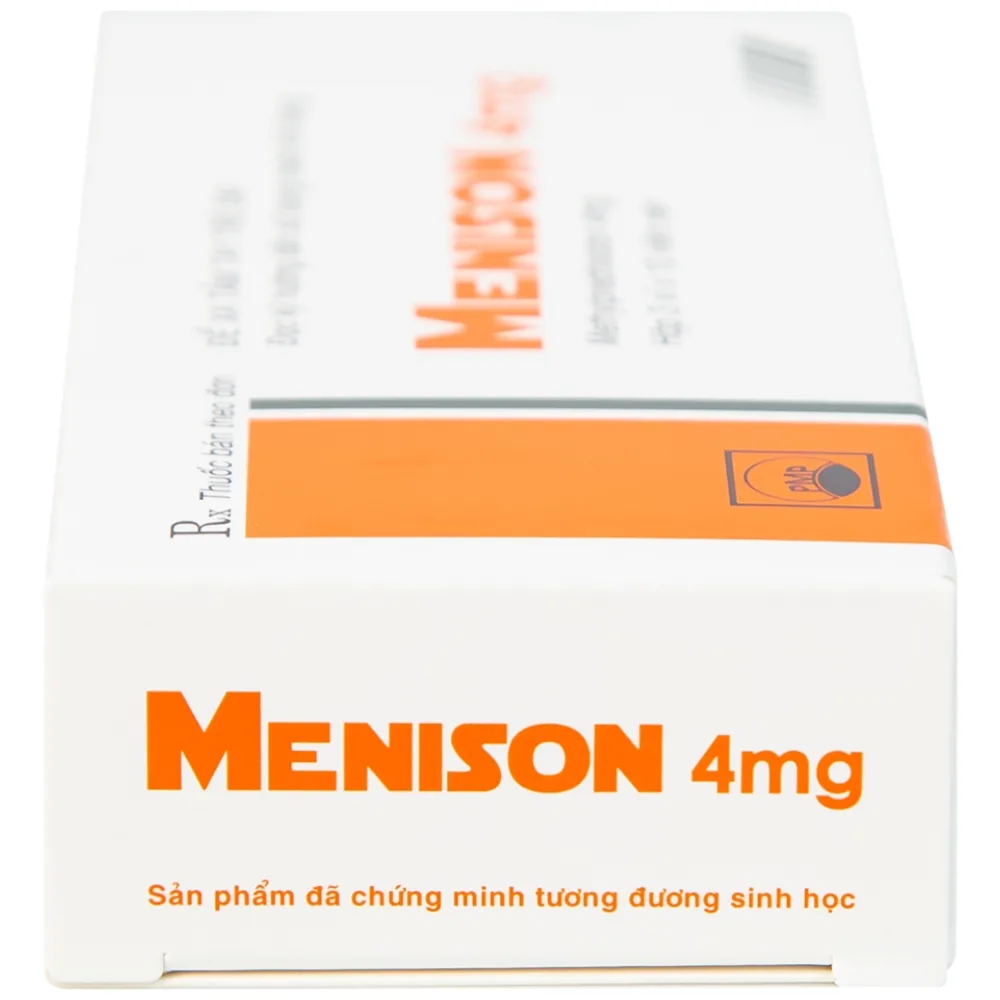 Hình ảnh Thuốc Menison 4mg Pymepharco điều trị rối loạn nội tiết, viêm khớp, bệnh collagen (3 vỉ x 10 viên)