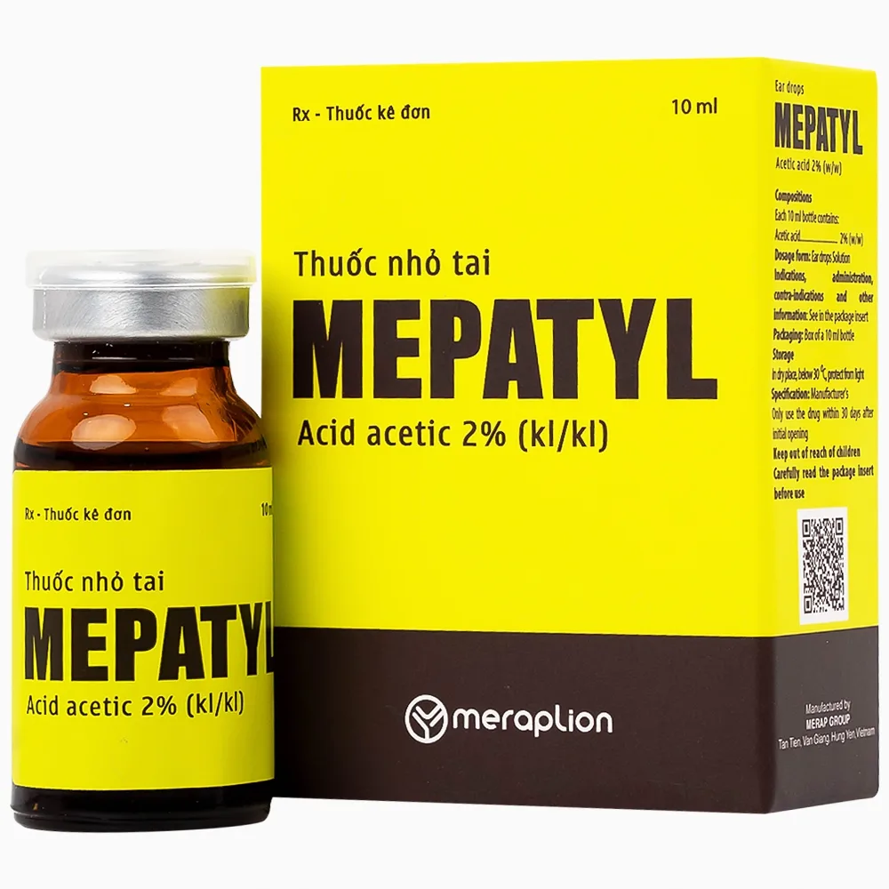 Hình ảnh Thuốc nhỏ tai Mepatyl 10ml Merap điều trị nhiễm khuẩn của ống tai ngoài