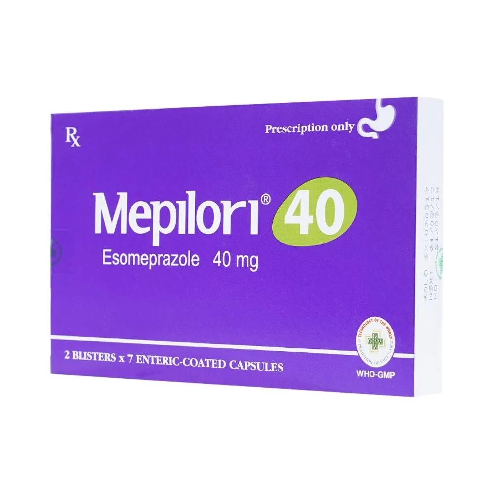 Hình ảnh Viên nang cứng Mepilori 40 OPC điều trị bệnh trào ngược dạ dày, loét dạ dày tá tràng (2 vỉ x 7 viên)