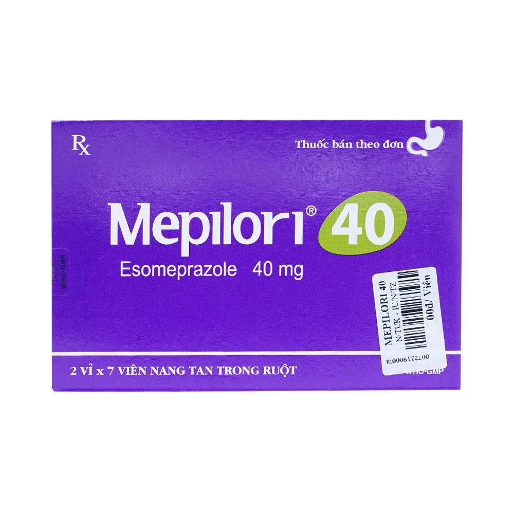 Hình ảnh Viên nang cứng Mepilori 40 OPC điều trị bệnh trào ngược dạ dày, loét dạ dày tá tràng (2 vỉ x 7 viên)