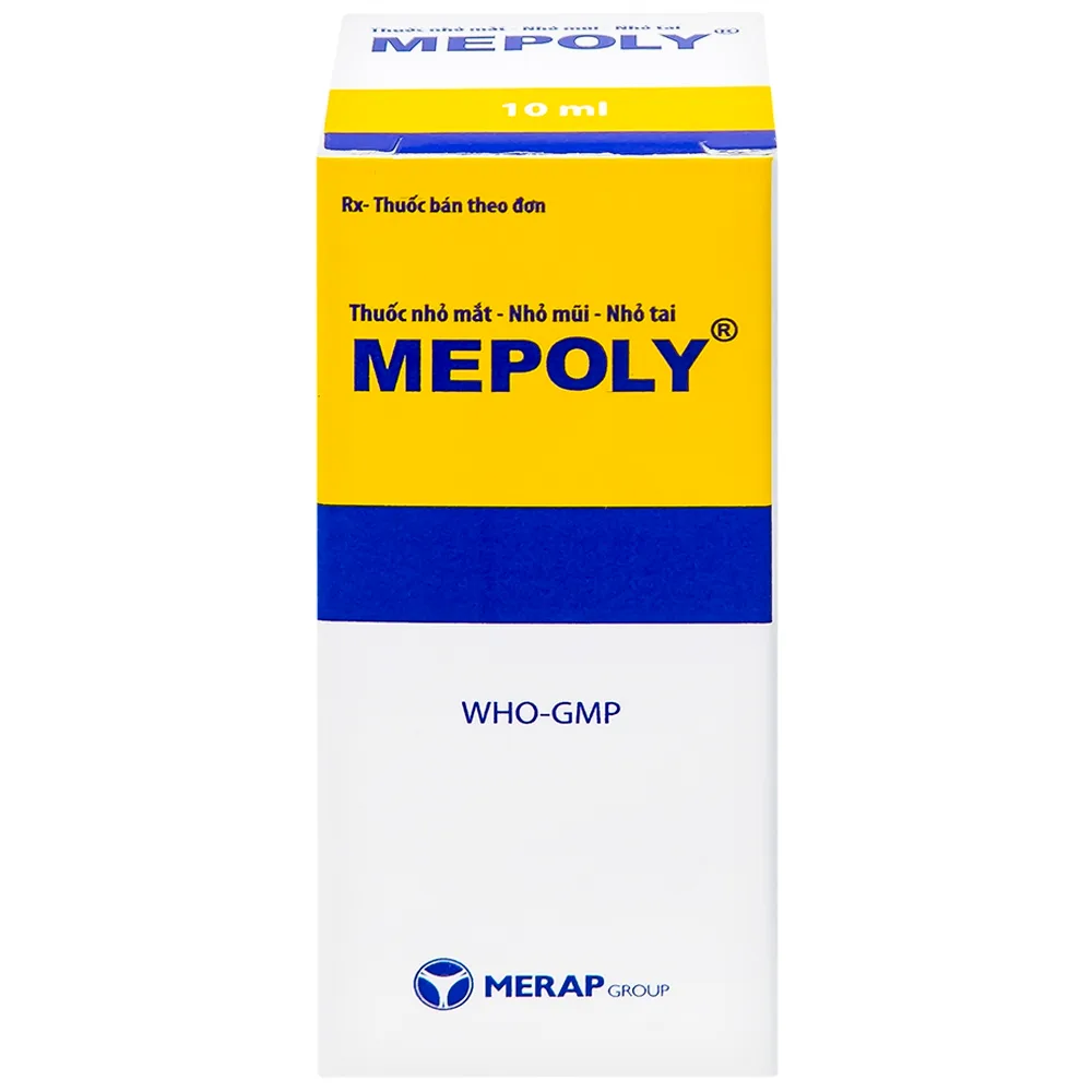 Hình ảnh Thuốc Mepoly Merap dùng cho viêm kết mạc, mi mắt, viêm mũi, viêm tai (10ml)