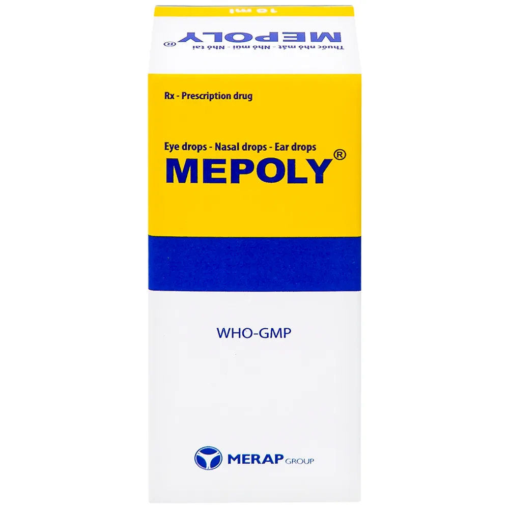 Hình ảnh Thuốc Mepoly Merap dùng cho viêm kết mạc, mi mắt, viêm mũi, viêm tai (10ml)