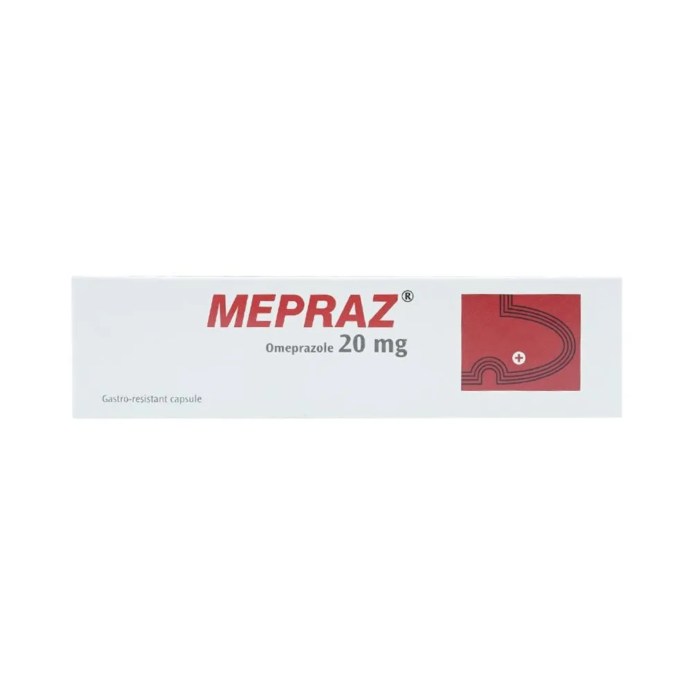 Hình ảnh Viên nang cứng Mepraz 20mg Sanofi điều trị trào ngược dạ dày thực quản (4 vỉ x 7 viên)