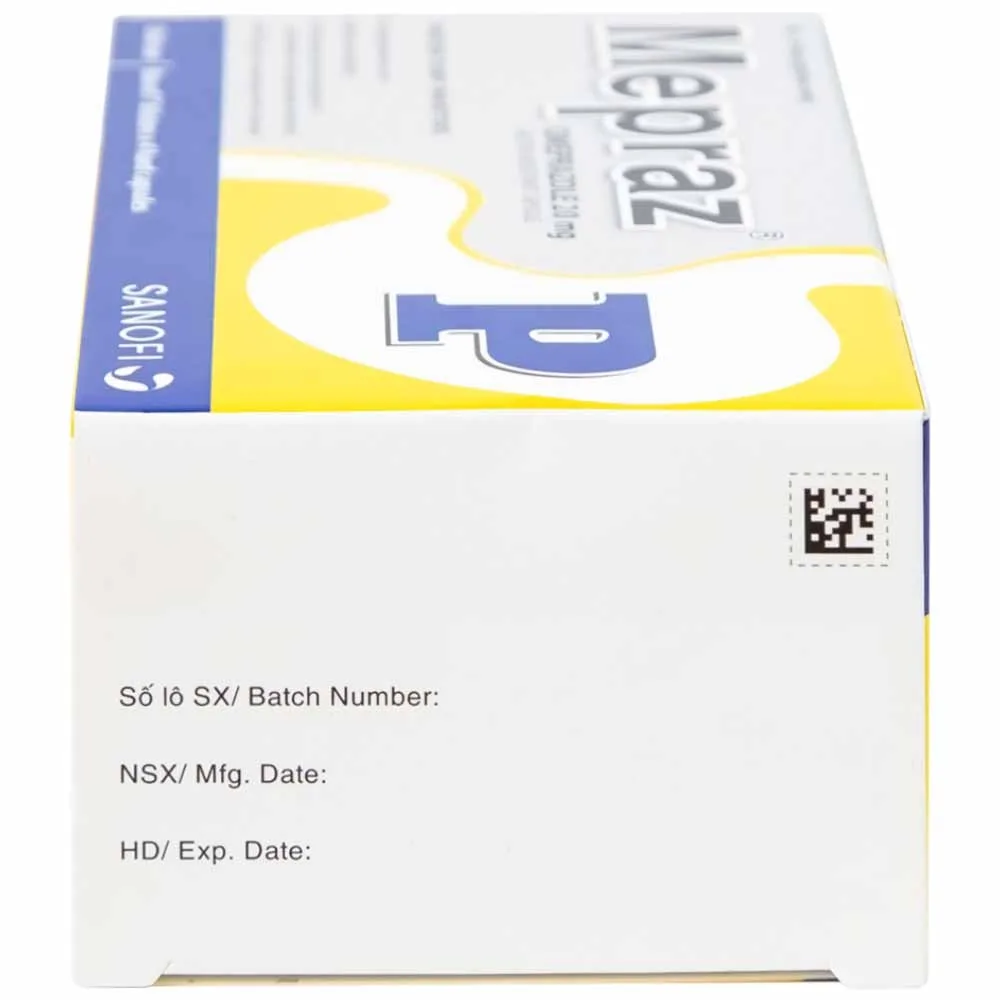 Hình ảnh Viên nang cứng Mepraz 20mg Sanofi điều trị loét dạ dày tá tràng, viêm thực quản trào ngược (7 vỉ x 4 viên)