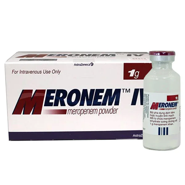 Hình ảnh Thuốc Meronem IV 1g Astra điều trị nhiễm khuẩn vi khuẩn nhạy cảm (10 lọ x 30ml)