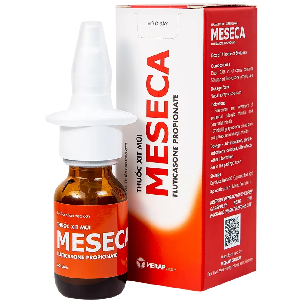 Hình ảnh Thuốc xịt mũi Meseca Merap điều trị và dự phòng viêm mũi dị ứng (60 liều)