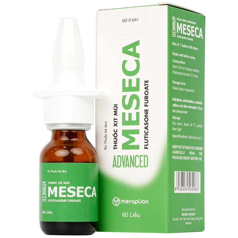 Hình ảnh Thuốc xịt mũi Meseca Advanced Merap điều trị các triệu chứng chảy nước mũi, sung huyết mũi, ngứa mũi (60 liều)