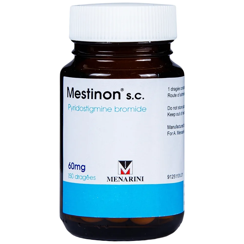 Hình ảnh Viên nén Mestinon S.C. 60mg Menarini điều trị nhược cơ,  tắc ruột do liệt ruột và bí tiểu sau phẫu thuật (150 viên)