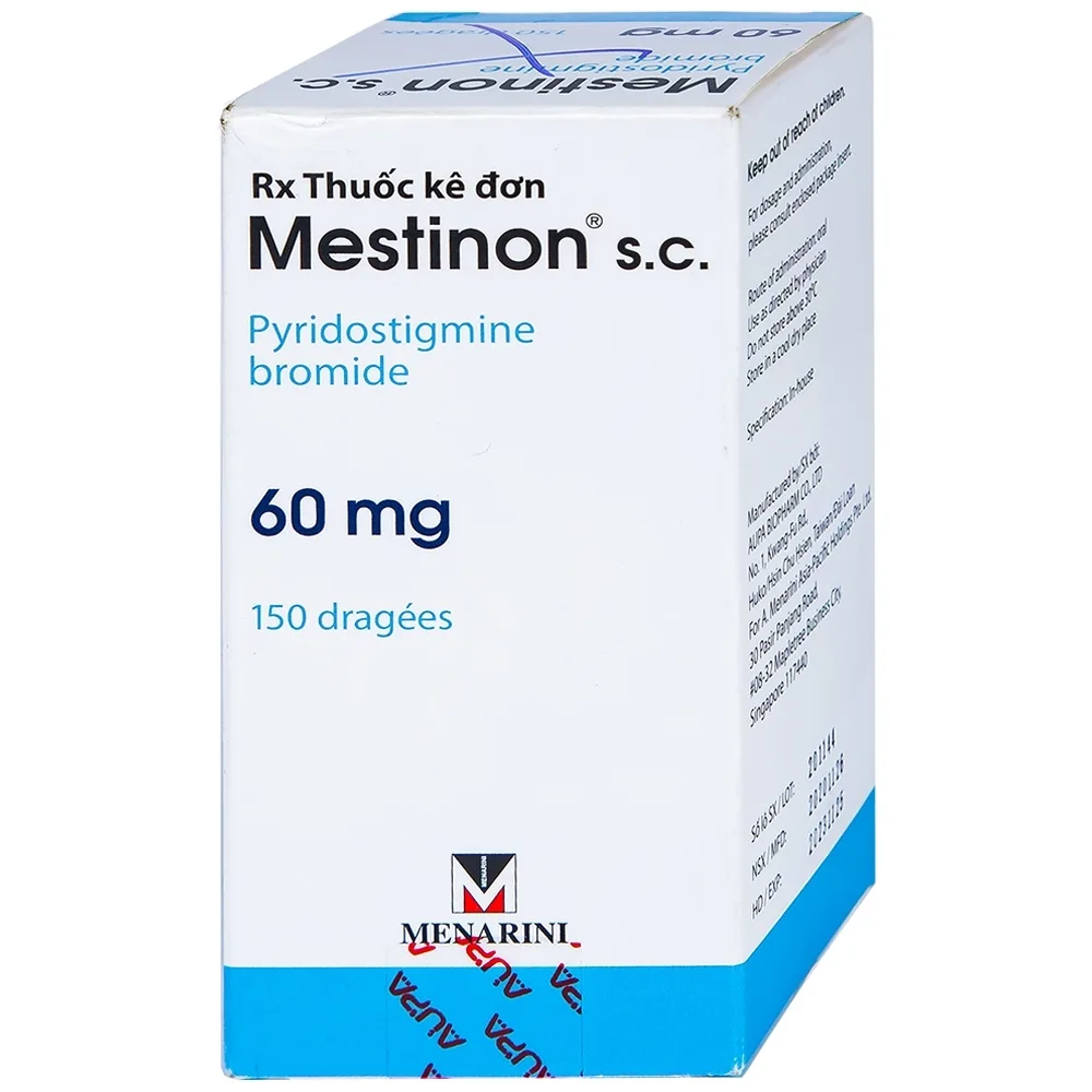 Hình ảnh Viên nén Mestinon S.C. 60mg Menarini điều trị nhược cơ,  tắc ruột do liệt ruột và bí tiểu sau phẫu thuật (150 viên)