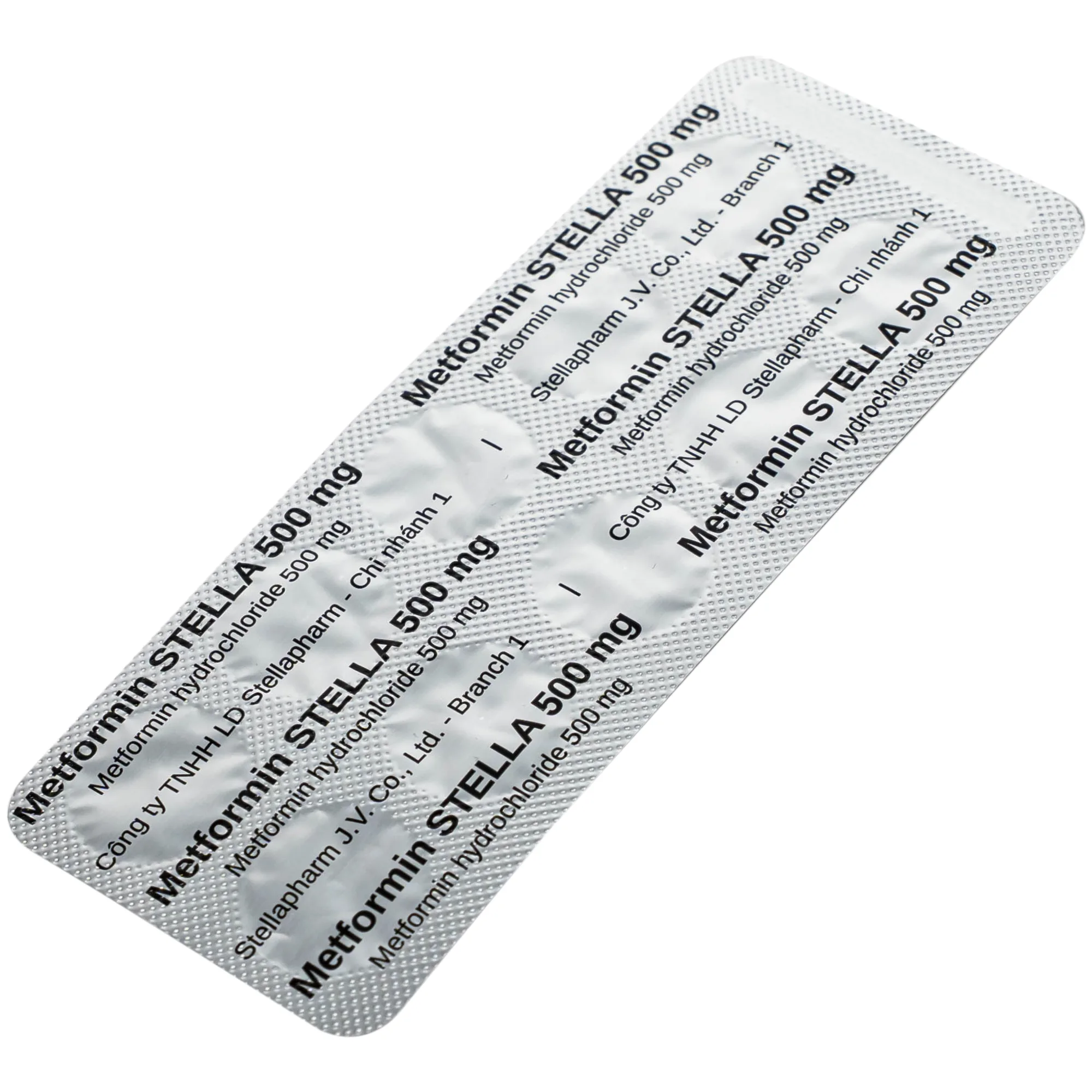 Hình ảnh Thuốc Metformin 500MG Stella điều trị tiểu đường típ 2 (6 vỉ x 10 viên)